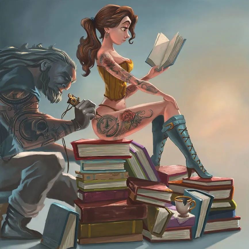 Tampilan baru Belle yang pakai tato/facebook.com/theartofsantana