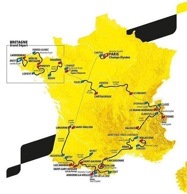 Rute Tour De France 2020