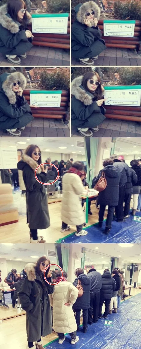 Foto-foto Yoon Eun Hye saat menjalani voting Presiden Korea Selatan ©soompi.com