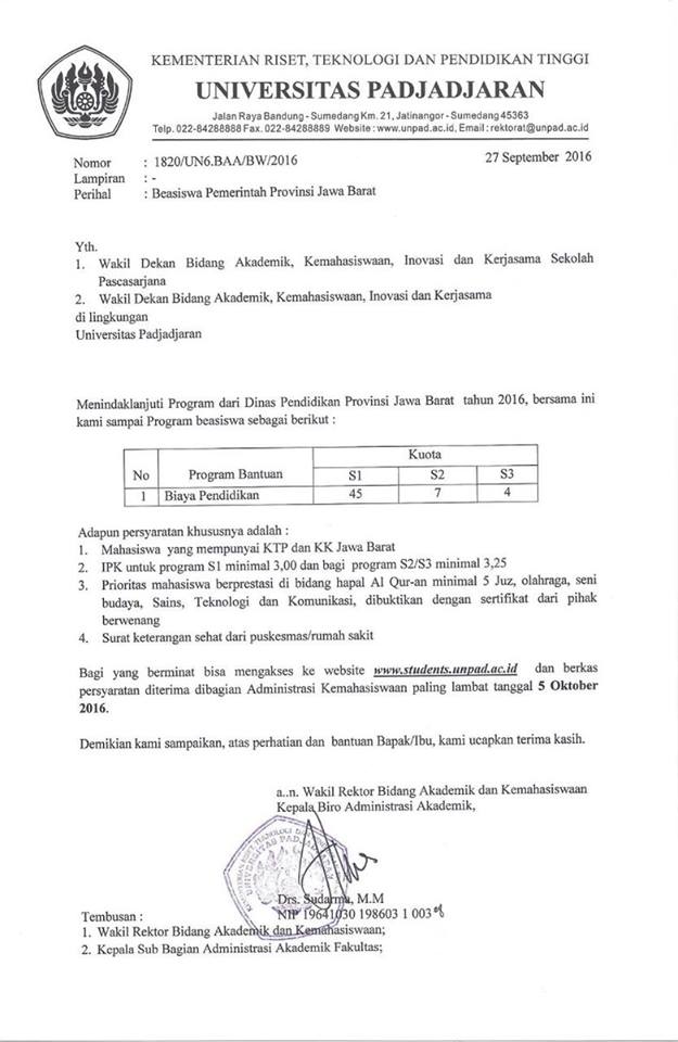 walikota beasiswa bandung syarat Geger UNPAD Ini Beasiswa Netizens, Kenapa Bikin Syarat