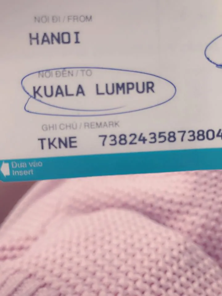 Ini adalah tiket pesawat Doan sebelum kejadian pembunuhan Kim Jong Nam © Facebook.com/Ruby Ruby