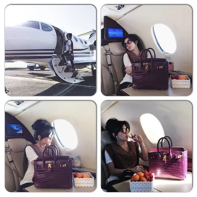 Syahrini terbang dengan Beechcraft Premier I dari Jakarta menuju Yogyakarta, dan kembali ke Jakarta pada pertengahan Maret 2015. ©instagram Syahrini