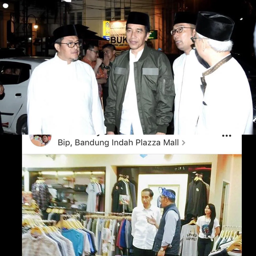 Jokowi salat subuh pakai jaket produk lokal yang baru Ia beli © Instagram/ridwankamil