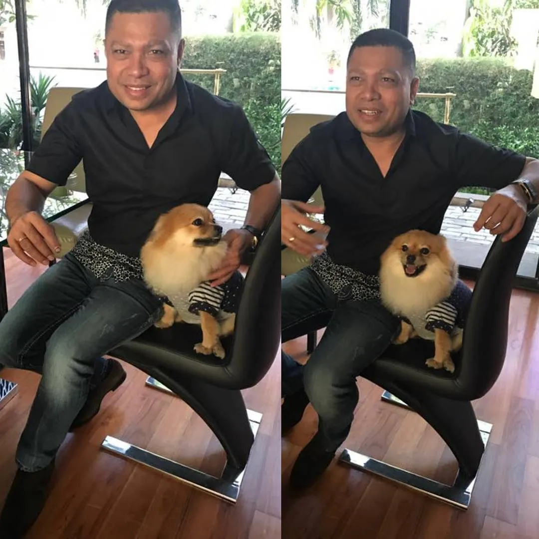 Anjing peliharaan Ahok nempel ke Raul © Instagram/raullemos06