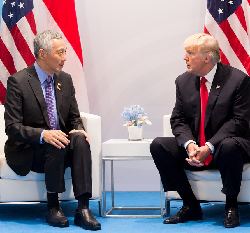 Foto Donald Trump dengan PM Singapura Lee Hsien Loong jadi kontroversi karena salah tulis caption © instagram.com/realdonaldtrump