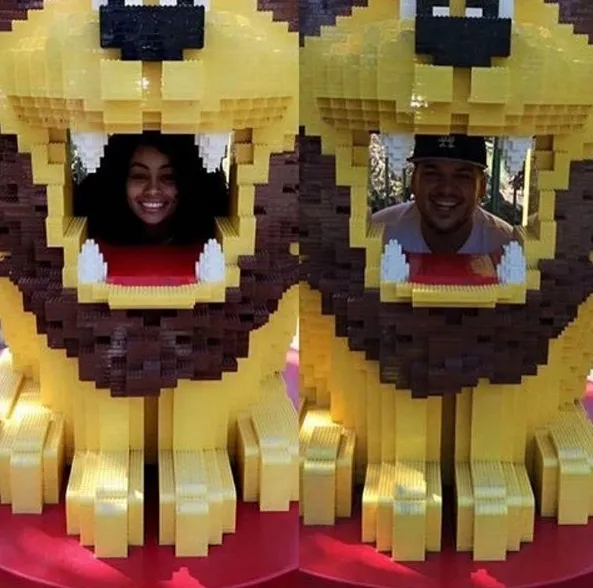Rob Kardashian dan Blac Chyna ke Legoland © Instagram.com/blacchyna