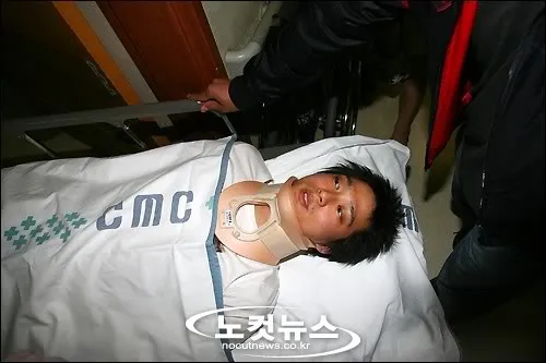 Kyuhyun saat mengalami kecelakaan. ©fishie02.tumblr.com