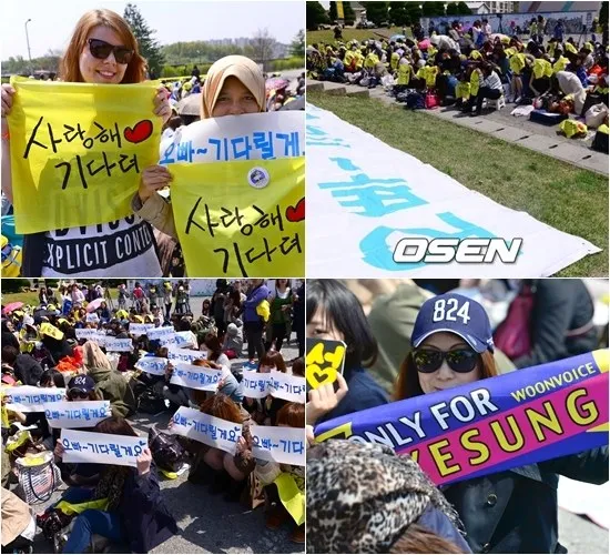Fans yang menunggu Yesung di lokasi militer. ©allkpop.com