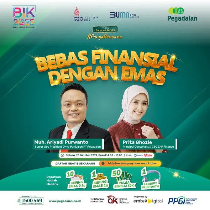 egadaian Gelar Webinar Bebas Finansial dengan Emas©2022 Merdeka.com