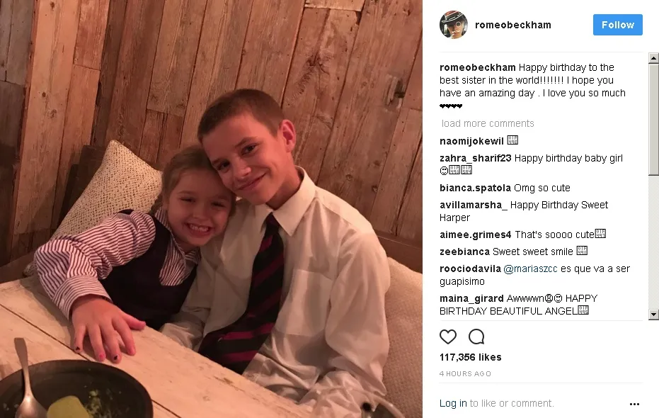 Romeo pamer foto manisnya dengan sang adik © Instagram.com/romeobeckham