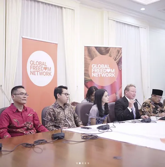 Event tersebut dihadiri oleh sejumlah tokoh lintas agama Maudy jadi duta perbudakan modern © Instagram/maudyayunda