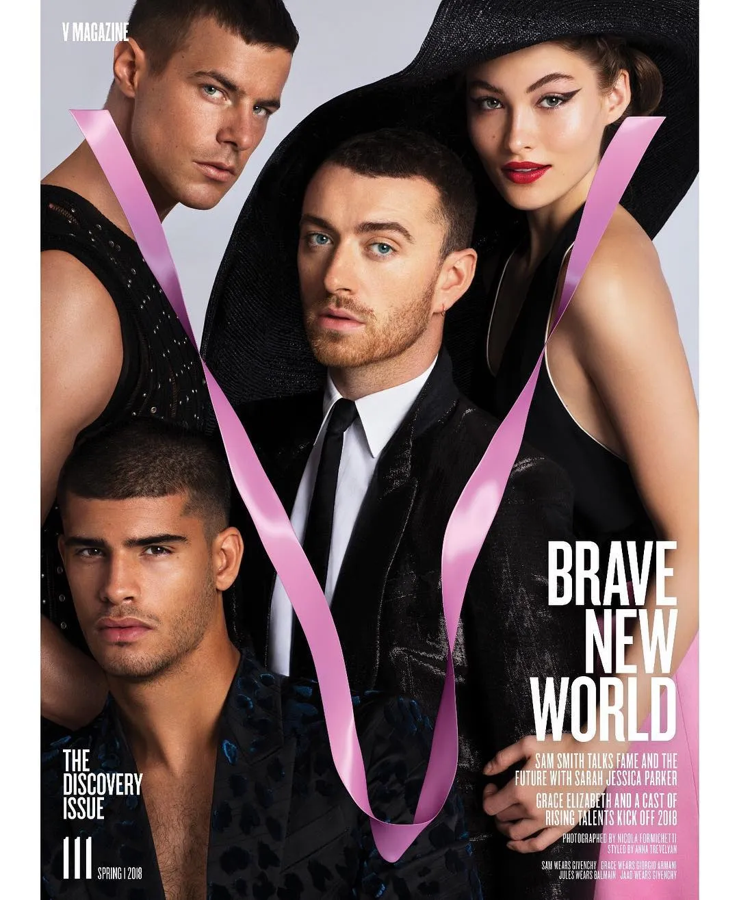 Sam jadi cover majalah V bersama Grace Elizabeth dan 2 model lainnya. Credit: V Magazine