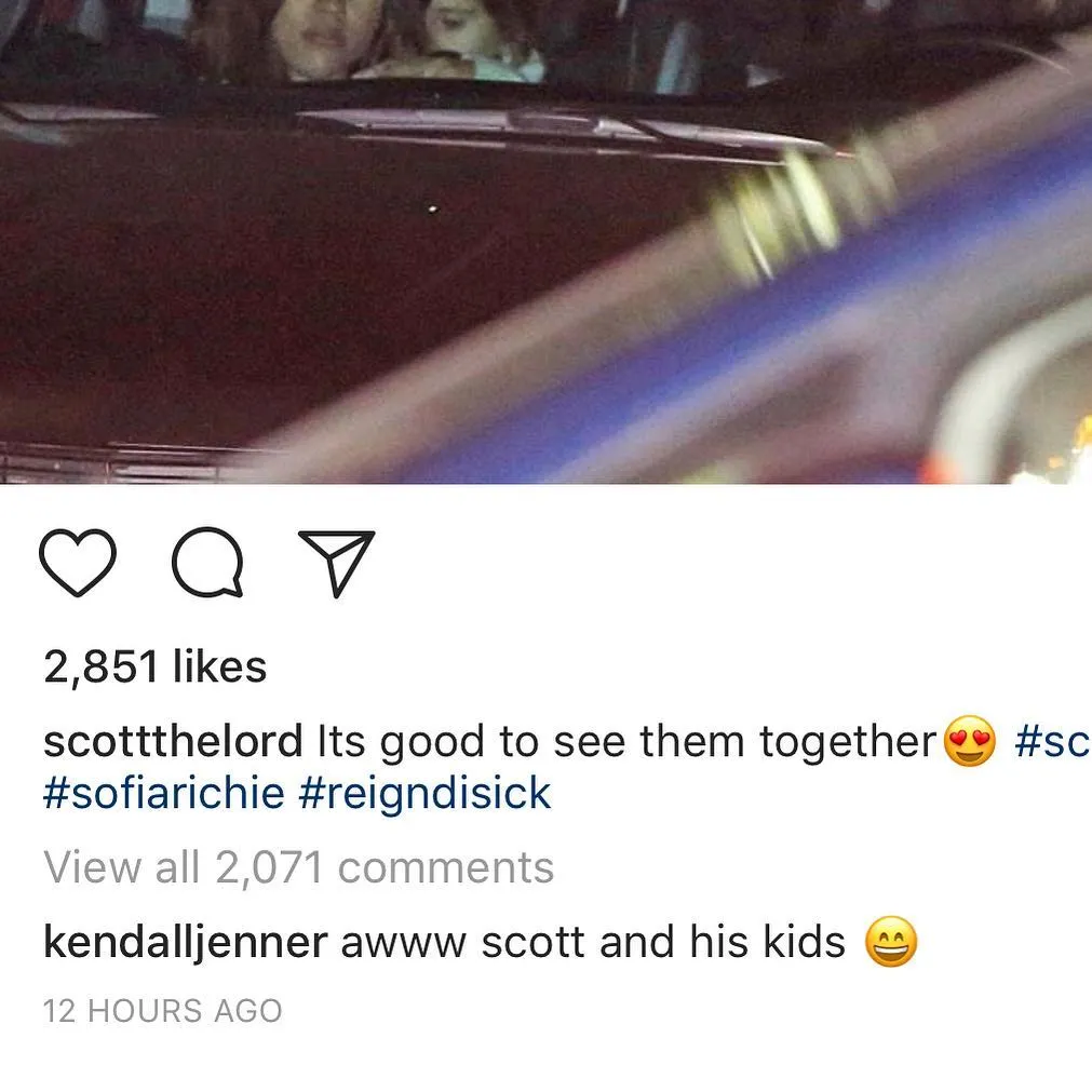 Kendall Jenner diyakini sindir Sofia Richie & Scott Disick. Credit: Instagram.com