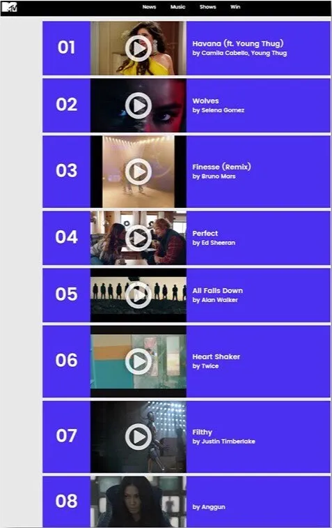 Anggun masuk chart MTV Asia / Credit: MTV Asia