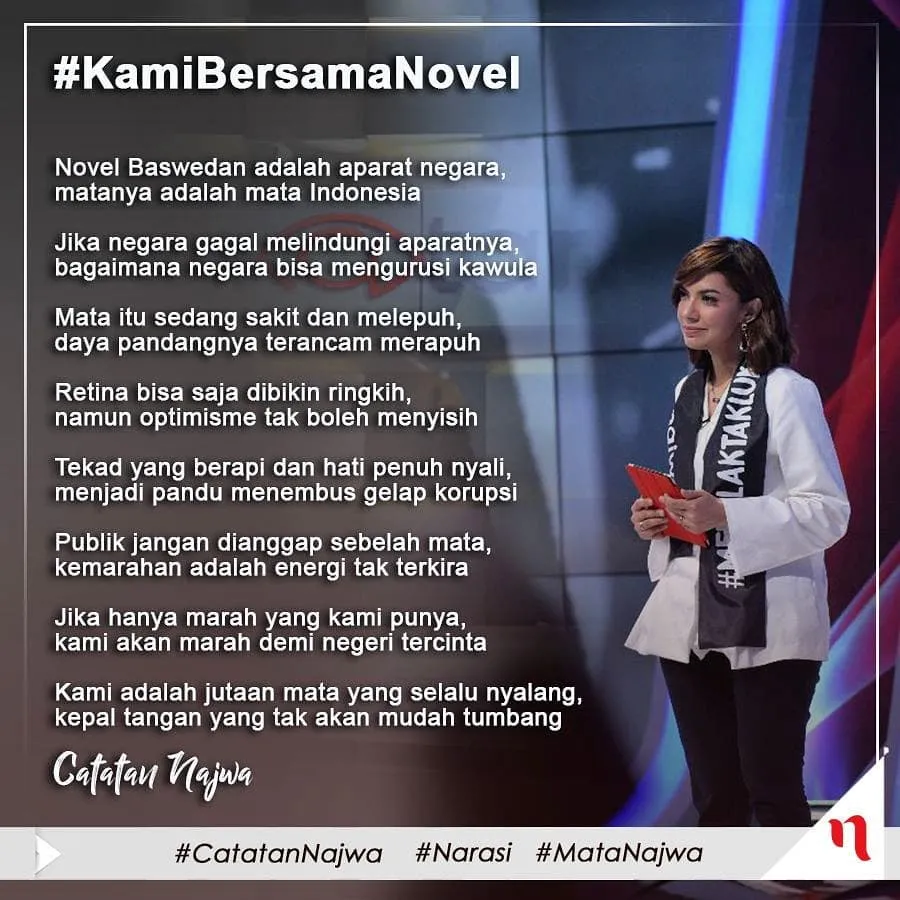 Puisi Najwa untuk Novel / Credit: @najwashihab