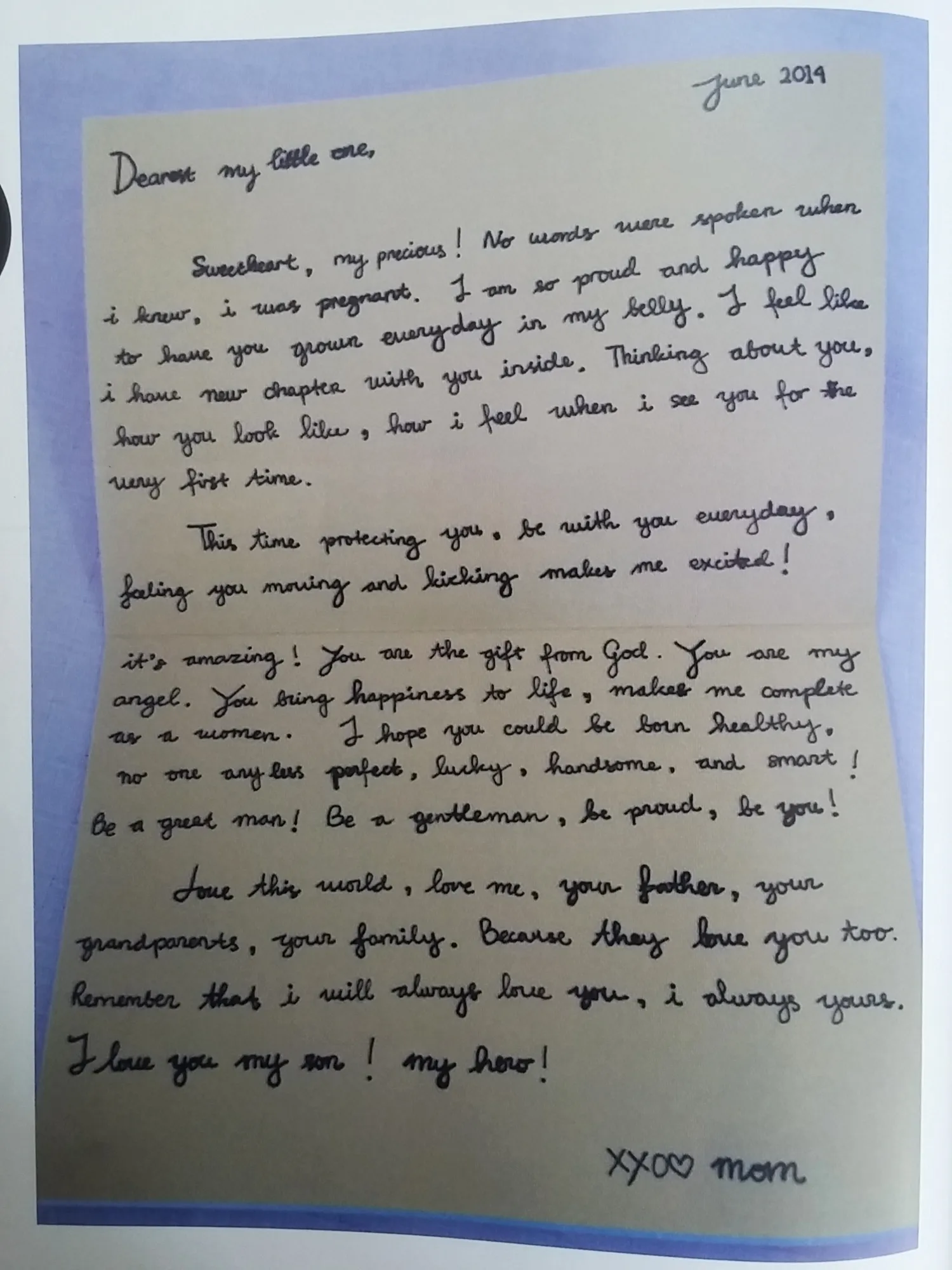 Surat cina Jessica Iskandar untuk sang buah hati yang dibuat saat ia tengah hamil. ©buku Jedar Power: Love, Life, Lord