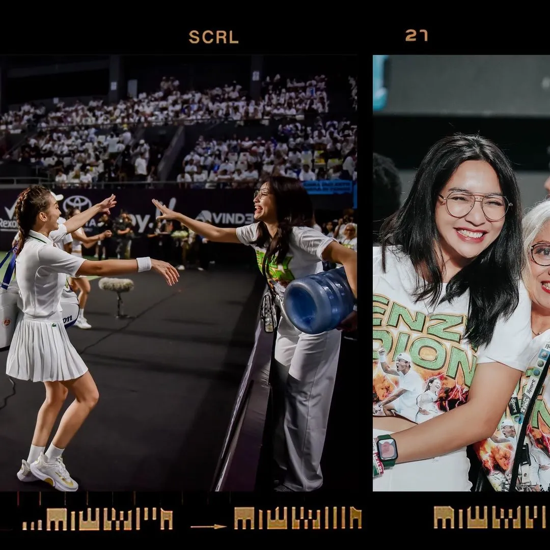Potret Hesti Purwadinata Jadi Suporter Tenis (Credit: Instagram/hestipurwadinata)