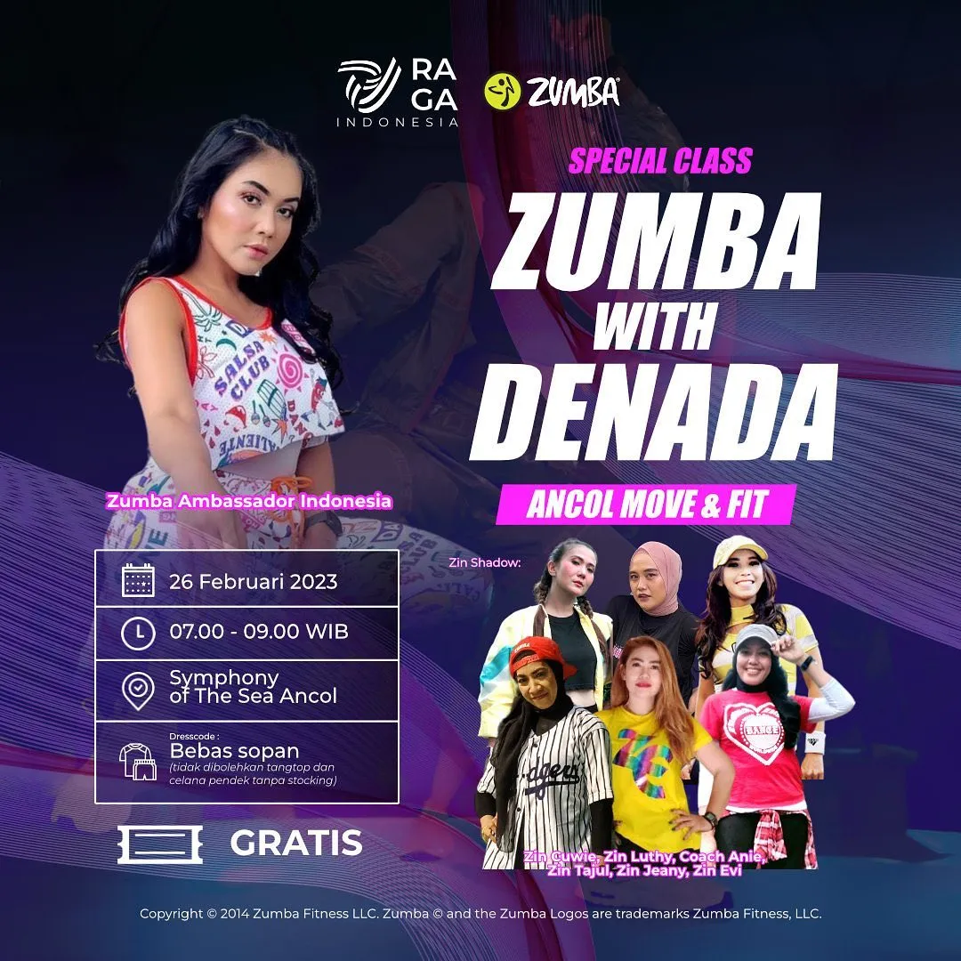 Potret Denada Jadi Instruktur Zumba (Credit: Instagram/denadaindonesia)