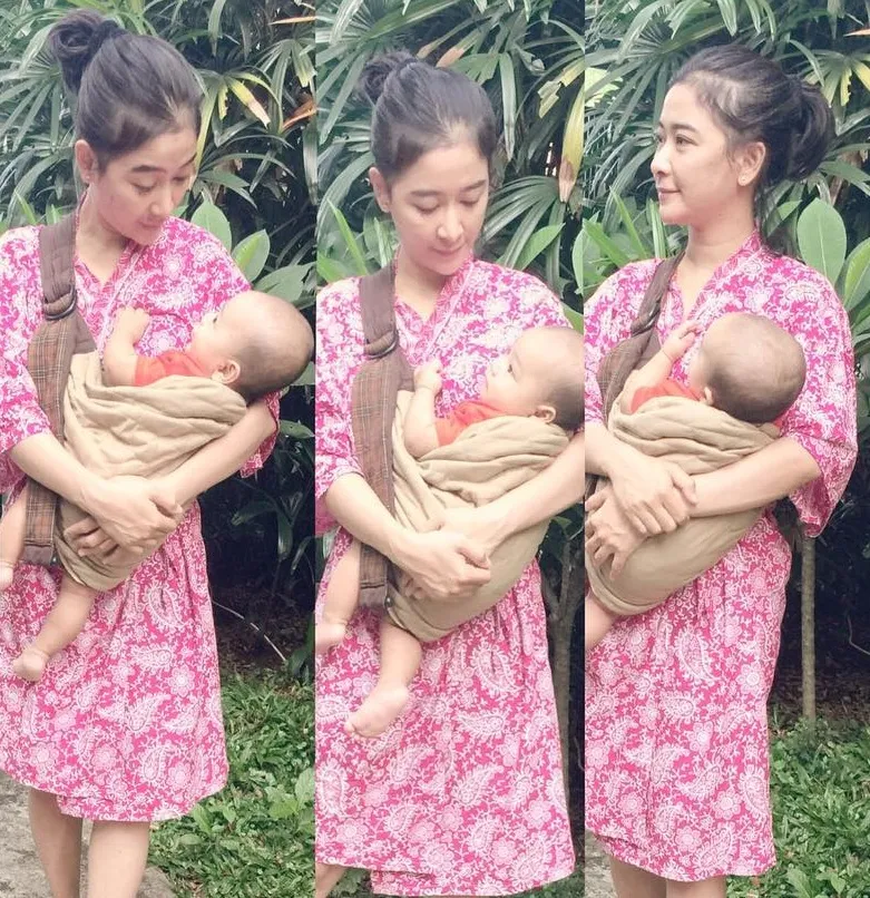 Uut tampil sederhana ketika berada di rumah dengan daster © Instagram.com/uutpermatasari