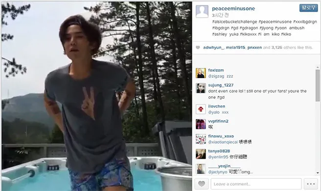 Sebuah video G-Dragon disposting oleh akun misterius @peaceeminusone @mwave.interest.me