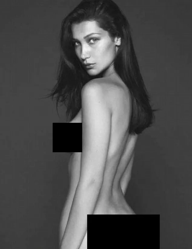 Bella Hadid tampil nude di Vogue Prancis/©Daily Mail