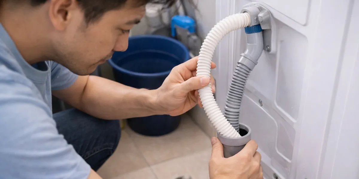 Memperbaiki Posisi Selang Pembuangan yang Salah (c) Ilustrasi AI