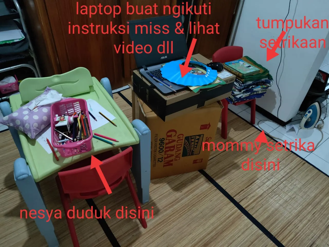 Foto Tempat Belajar Nesya di Rumah ©Mega Ayu