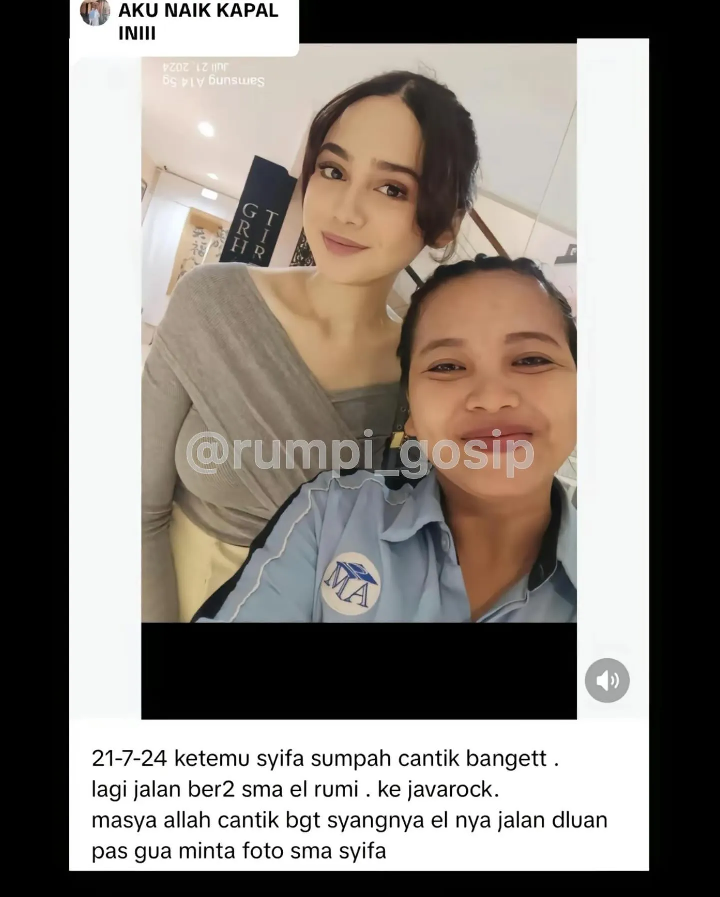 Potret El Rumi dan Syifa Hadju diduga jalan bareng (credit: Instagran.com/rumpi_gosip)