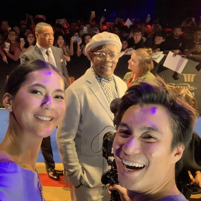 Baim dan Paula bersama Samuel L. Jackson © instagram.com/baimwong