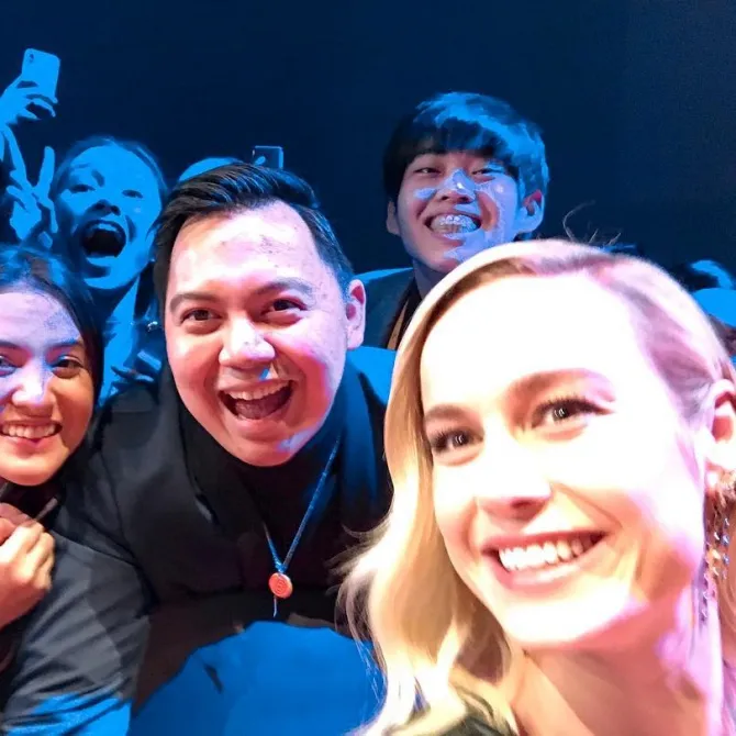 Chandra Liow bersama Brie Larson © instagram.com/chandraliow
