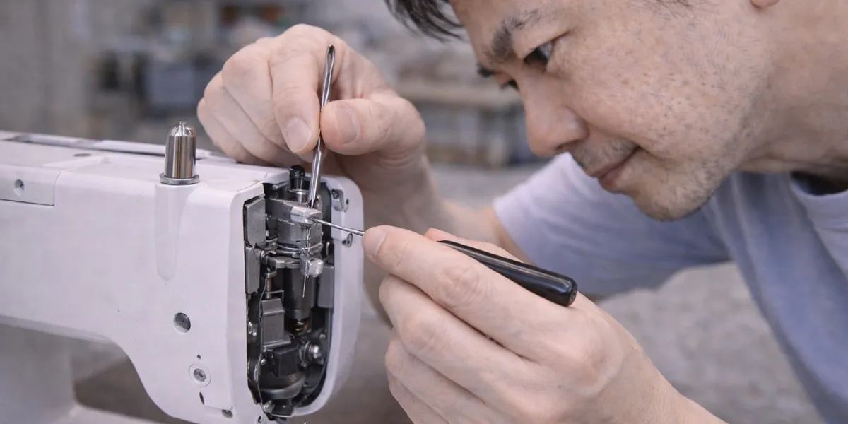 1. Memeriksa dan Memperbaiki Pemasangan Benang pada Tension (c) Ilustrasi AI