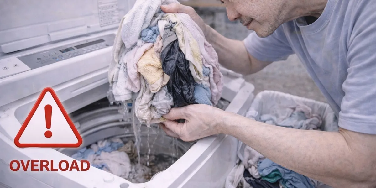 1. Memeriksa dan Mengurangi Beban Cucian (c) Ilustrasi AI