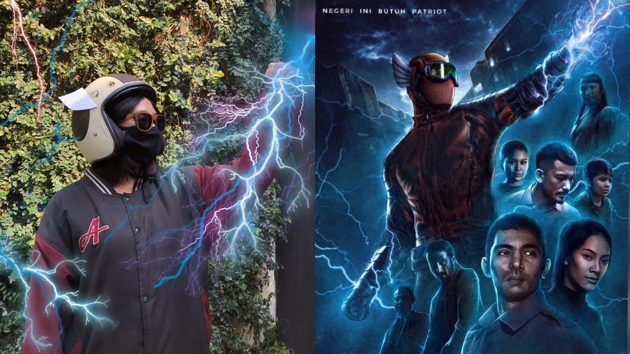 Hasil cosplay dadakan Hasna menjadi Gundala. 