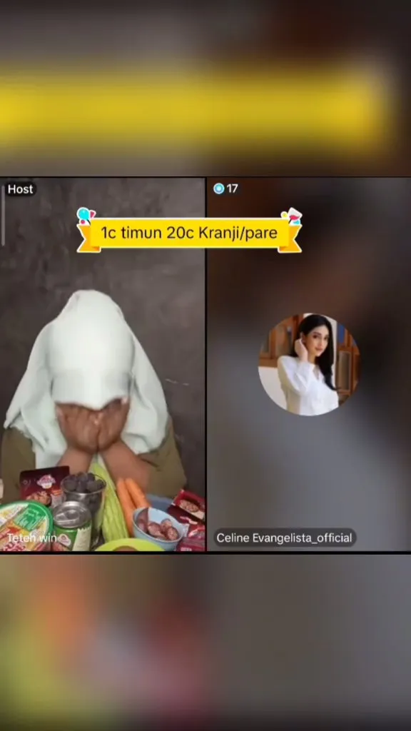 Momen Celine Evangelista beri hadiah umrah (credit: tiktok.com/Biglive)