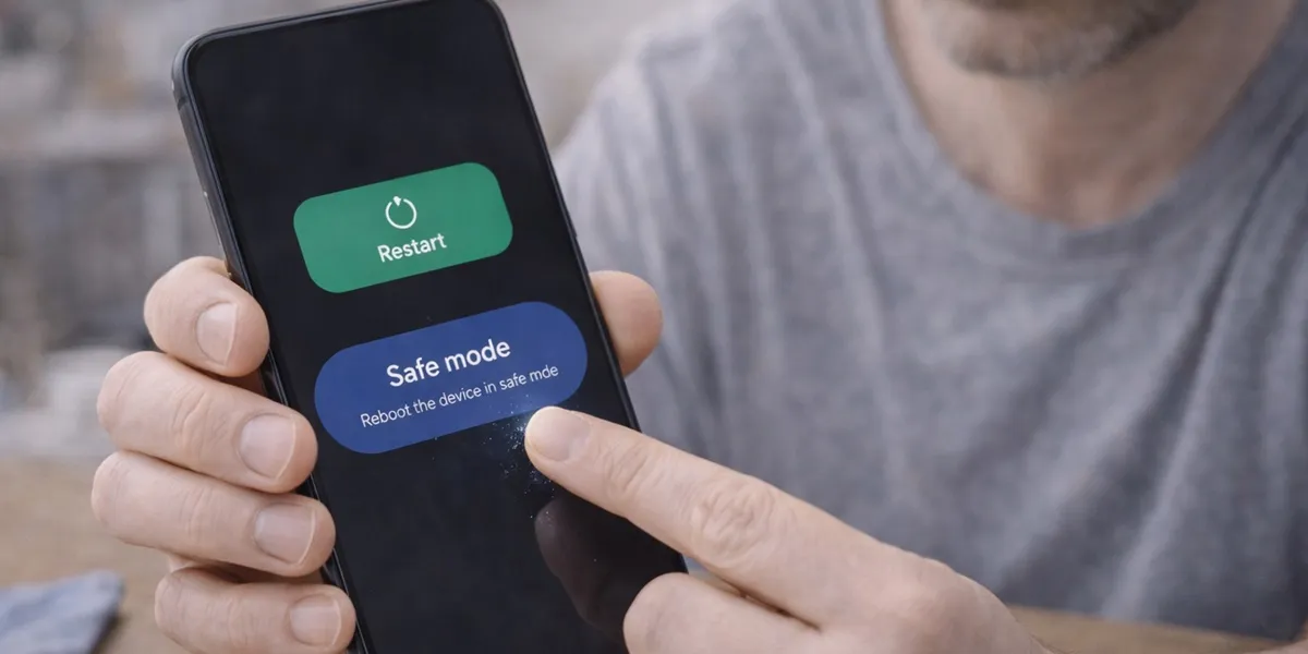 1. Restart HP dan Aktifkan Safe Mode (c) Ilustrasi AI