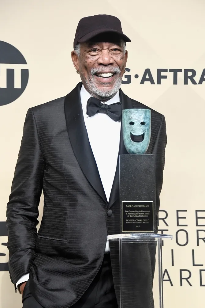Januari lalu Morgan Freeman mendapatkan penghargaan Life Time Achievement dari SAG. © AFP