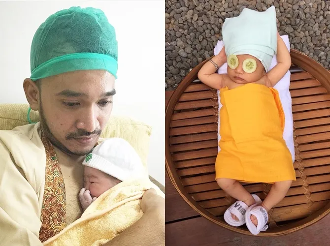 Foto throwback Sarwendah dan Ruben Onsu untuk ultah Thalia. © istimewa