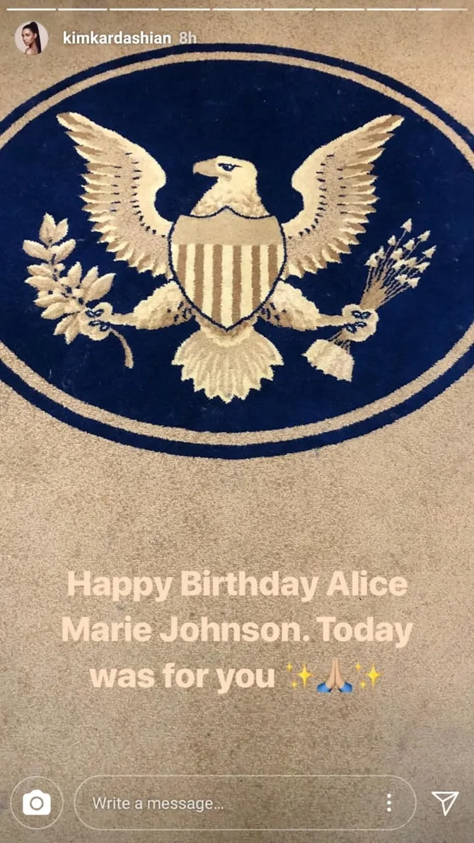 Kim sangat berharap ia bisa mengubah nasih nenek Johnson. (instagram.com/kimkardashian)