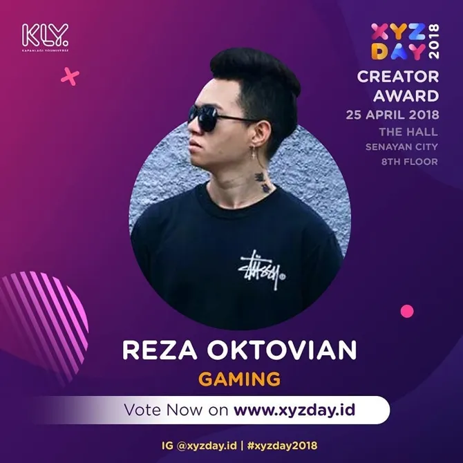 Reza Oktovian menjadi konten kreator gaming pilihan XYZ Day 2018. © KapanLagi.com®