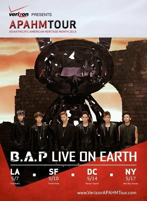 Poster konser B.A.P di Amerika Serikat ©kpopstarz.com