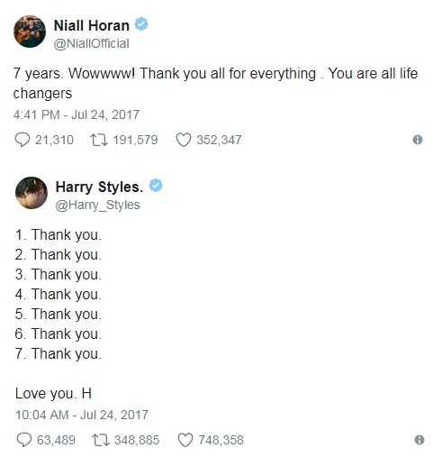 Zayn Malik absen dari momen perayaan #7YearsOfOneDirection © Billboard/Twitter.com