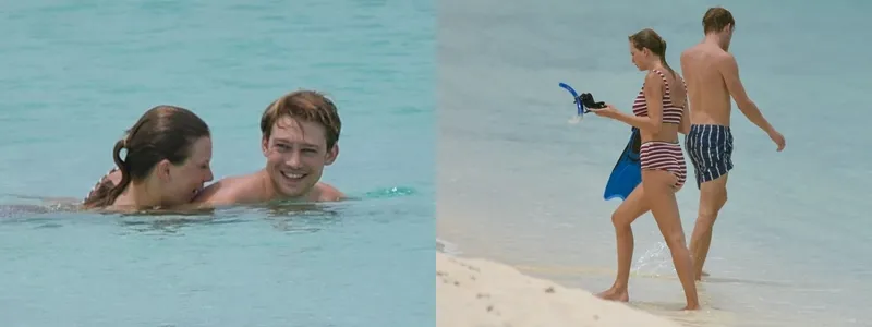 Love is under the sun! Taylor dan Joe mesra di pantai. (BACKGRID via people.com)