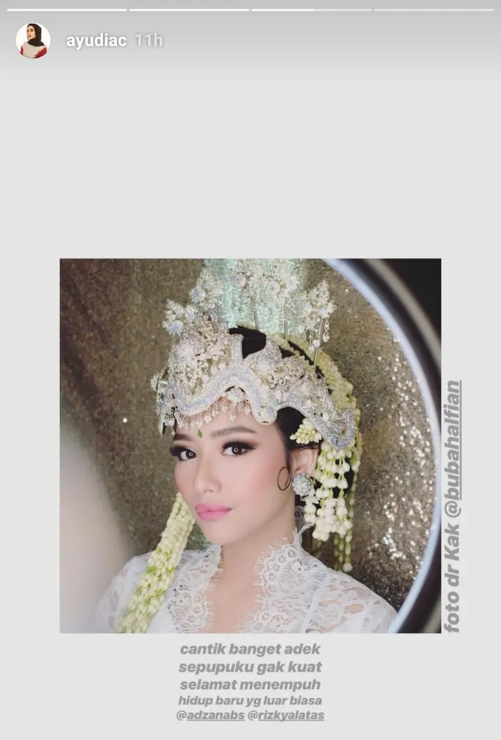 Ucapan Ayudia untuk Adzana. (instagram.com/ayudiac)