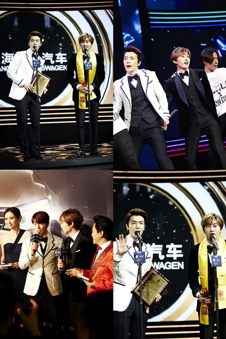 Donghae dan Eunhyuk jadi wakil SuJu di Huading Awards © smtown