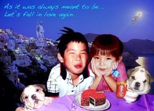 Foto editan masa kecil Vanness dan Arissa. ©xin.msn