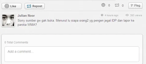 Akun Djuleee balik tulis komentarnya @foto: http://via.me/-9a5t03k