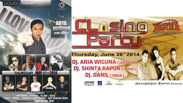 Sebuah poster di mana Arya Wiguna menjadi DJ foto: istimewa