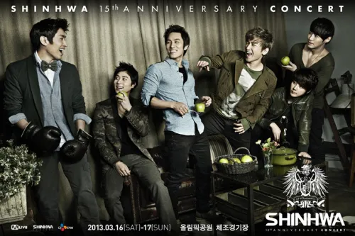 Poster konser 15 tahun Shinhwa. Legenda yang kembali ©soompi.com