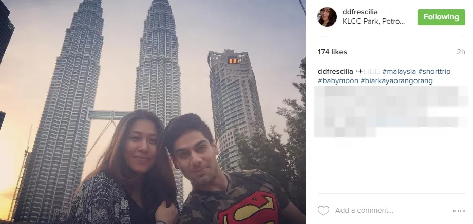 Lavanya dan Dede babymoon ke Malaysia ©instagram/ddfrescilia