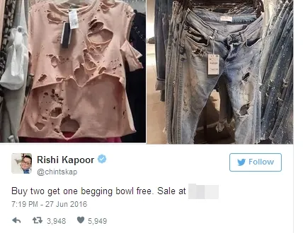 Rishi menyebut baju ini seperti pakaian gelandangan ©instagram/chintskap